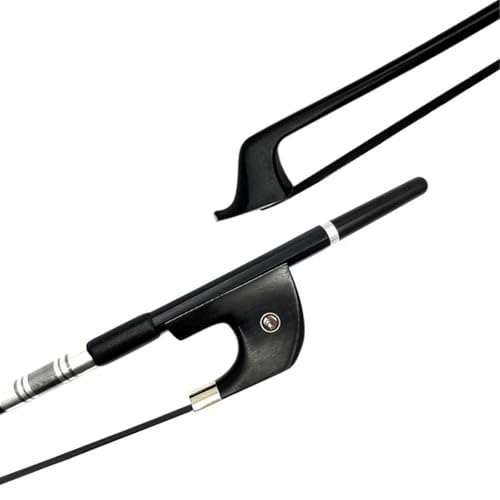 Arco Para Violín Contrabajo 4/4 De Fibra De Carbono Blanco/negro Crin De Caballo Cola De Caballo Y...