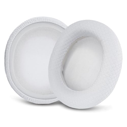 Cojines para SteelSeries Arctis 7/9 Auriculares (No Compatible con Nova), Color Blanco | Cubiertas de Tela Transpirable para Arctis 7/7+/7P/7X, Arctis Pro, Arctis 9/9X, Arctis 5/3/1, Arctis Prime miniatura 1