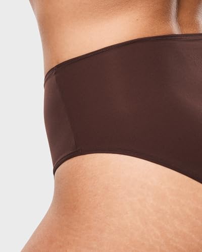 Image of INLYRIC Women's Inbarely Soft Full Briefs - Mid Waist Underwear Breathable Stretch Tagless Ladies Panties 3 Pack