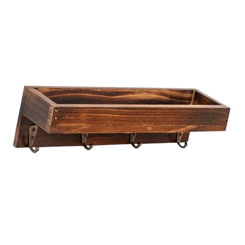 Kuntesetty Porta Llaves de Pared Organizador Madera Correspondencia Estante Decorativo Rústico Adecuado para Entrada Cocina Salón 25.5cmx7.5cmx7.5cm