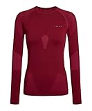 FALKE Damen Baselayer-Shirt Warm Round Neck W L/s Sh Funktionsmaterial schnelltrocknend 1 Stück, Rot Merlot 8117, M