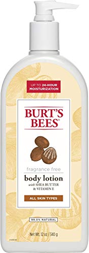 Burt's Bees Fragrance Free Shea Butter and Vitamin E Body Lotion, 12 Ounces