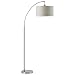 Rivet Modern Arc Floor Lamp with Bulb and Fabric Shade, 69"H, Steel