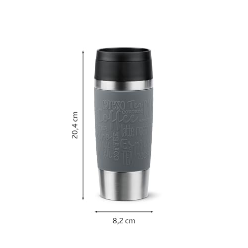Emsa N20205 Travel Mug Classic Isolierbecher 0,36 Liter | neuer Komfort-Schraubverschluss | Edelstahl | 4h heiß und 8h kalt | 100% dicht… – Ansicht 3