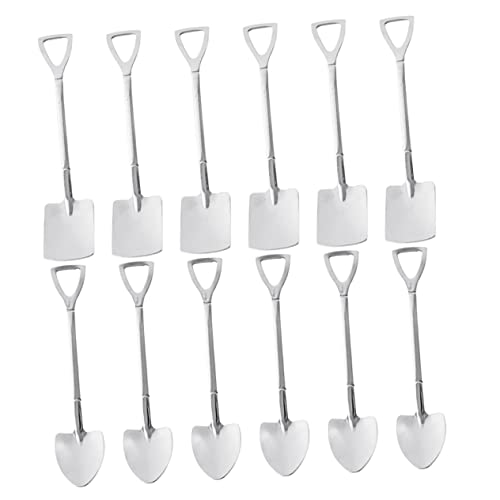 NUOLUX 12 XeX|̂ւ spoon p[eB[ party XEBY  Xv[ R[q[Xv[ rp XeX|̃XRbv XCJXN[v Silver