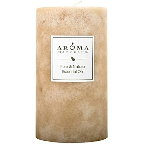 Aroma Naturals Ginger and Clove Essential Oil Beige Scented Pillar Candle Cover