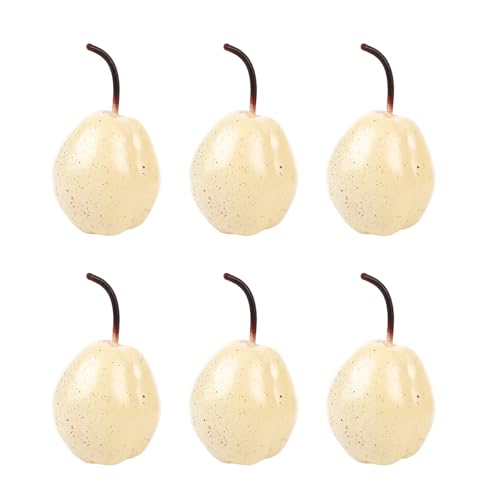 6 個のリアルな梨。食品ディスプレイや教室でのデモンストレーションに適しています。魅力のタッチを追加します。リアルな梨です。