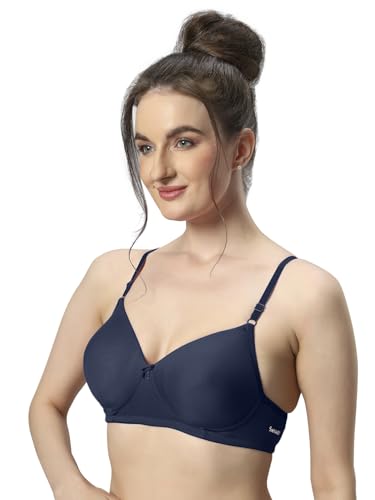 Image of Sonari 007 Wire Free Padded Bra | Medium Padding for Support, Medium Coverage, Soft Cotton Polyester Material, Adjustable Straps with Hook & Eye Closure, Wash Only