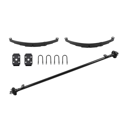 Yunnergo Trailer Axle 2000 lbs 5 Lug 71 Inch Hubface 58 Inch Spring Center Straight Steel Axle Tube with U-Bolt Kit 4 * 4 Bolt Pattern