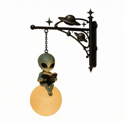 STYLEHEAVEN Space-Themed Wall-Mounted Lamp with Alien Figurine