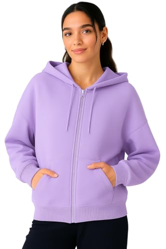Image of ADBUCKS Women's Oversized Winter Jacket Sweatshirts Casual Drawstring Clothes Zip Up Hoodie with Front Pocket Ii Womens Hoodies Ii