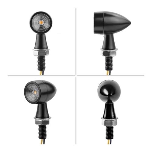 Clignotants moto Bullet 12V feu indicateur de direction ambre 8mm - 5