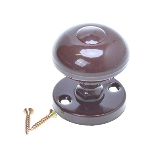 Pomello per porta su rosetta rotonda (marrone)