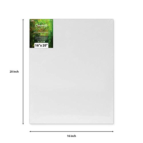 Image of Canvasify White Gesso Primed Canvas Board for Acrylic and Oil Colour Painting | Media for Artists and Students | 16 X 20 Inch Pack of 2