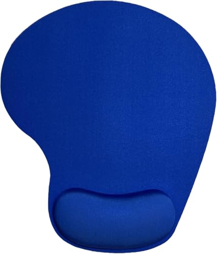 Image of Mouse Pad with Gel Wrist Rest Support, Ergonomic Mouse Cushion with Non Slip Rubber Base Mouse Pad for Laptop, Computer, Gaming, Office (Blue, Oval)