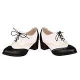 Holibanna Klobige Schnürschuhe Damen mit Abriebfester Sohle und Elegantem Design für Dates und...