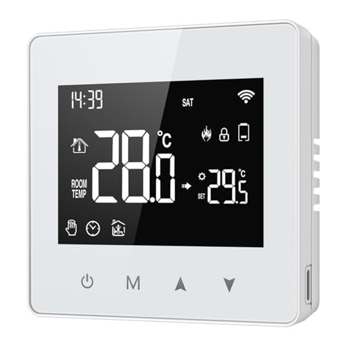 Programable para Tuya WiFi termostato Pantalla táctil para Caldera eléctrica/Agua/Gas Controlador de calefacción por Suelo Caliente Elegir Entre Modo Manual, Modo de Programa