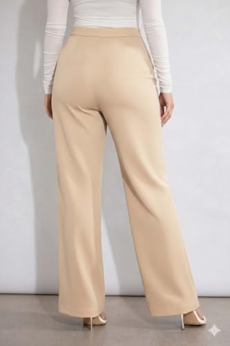 Image of KOTTY Women's High Waist Wide Leg Formal Trousers Elegant Office Wear Pants Plus Size Collection