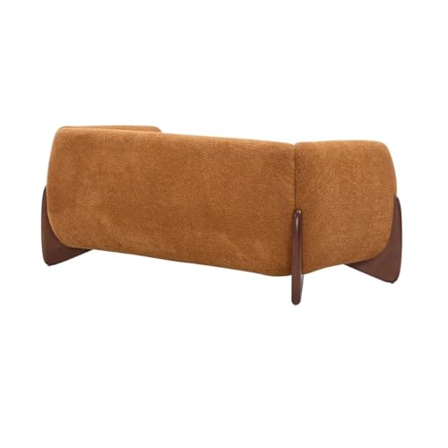 Image of Zara Trading COMPANYUpholstered 3 Seater Sofa Three Seater Sofa with Wooden Legs for Living Room Hotels & Offices (Two Seater Boucle Camel)