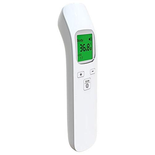 Forehead Thermometer for Adults  No Touch Digital Infrared Thermometer with Light Indicator for Fever  Medical Thermometer for Babies, Adults, Indoor and Outdoor Use (Battery Included)