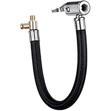 20CM Locking Air Chuck with Air Hose,Tire Inflator Hose Adapter and Tire Valve Fine Thread Twist On Convert to Lock On Connection Inflator Pump Hose Adapter for Bike Car Tire,Deflation