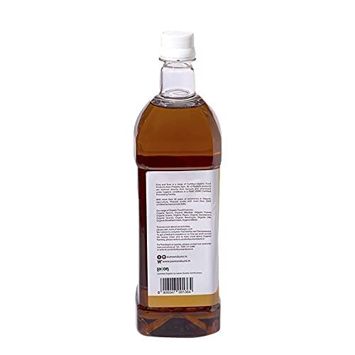 Image of Pure & Sure Organic Cold Pressed Sesame Oil 1Ltr (Til ka Tel) | 100% Natural Kolhu /Kacchi Ghani /Chekku | Pure Cold Pressed Edible Oil | No Additives & Chemical Free (Pack of 3)