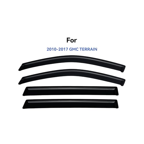 Image of Window Visors Rain Guards for 2010-2017 GMC Terrain, Out-Channel Window Vent Wind Deflectors Visors Shades for 10 11 12 13 14 15 16 17 GMC Terrain