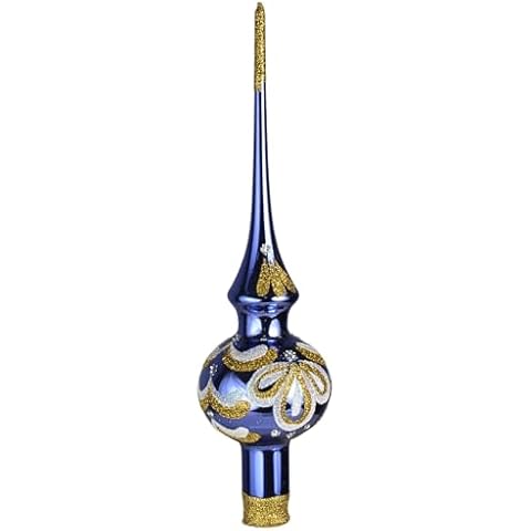 HolidayGiftShops Victoria Blue Glass Christmas Tree Topper Cover