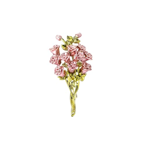 Image of Rhinestone Flower Brooches for Women Enamel Floral Brooch Lapel Pins for Mom Wife Elegant Dress Accessories Mother's Day Jewelry Gifts