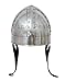 Fine Peak Medieval Nasal Norman Helmet - Silver Reenactment, LARP and Cosplay Armor for Viking, Knight and Spartan Costume