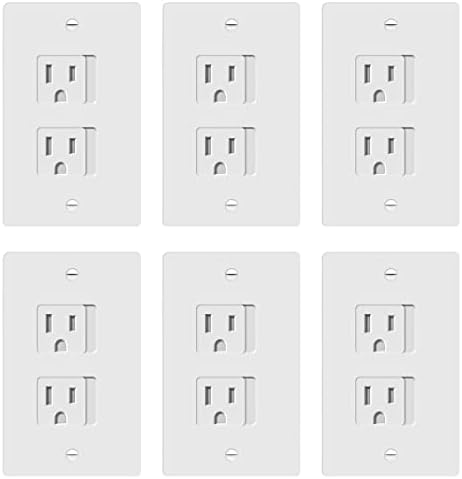 ENERLITES Child Proof Outlet Cover, Self-Closing, Fits Both Duplex and Decorator Outlet, Safety Design, Tamper-Resistant Socket Plug for Receptacle, Size 4.75″ x 3.9″, UL Listed, 8800-TR, White 6 Pack