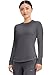 Cherokee Underscrub Long Sleeve Women’s Knit Tee Nursing Underscrubs Crew Neck Layering Top for Women - CK773, XS, Pewter