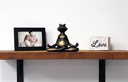 Nature's Mark 6" H Resin Meditating Yoga Frog Statue Figurine Home Decorative Accent Decor For Tabletop Living Room Bedroom Office Desktop Cabinet Shelf #TOP4