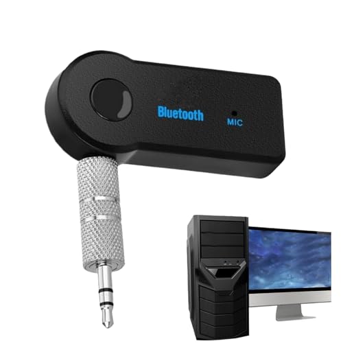 Zyntora Receptor Coche Inalámbrico | Adaptador Aux 3.5mm Portátil - Reproductor Musical de Electrónica del Automóvil, Accesorios Interiores para Auriculares Cableados y Altavoces Domésticos