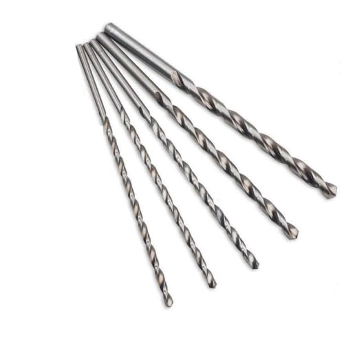 ZYWUOY Broca de acero de alta velocidad (HSS) con vástago recto extendido, 5-10 mm de diámetro x 160-200 mm de longitud, para metal, aluminio, madera y plástico - Suministro industrial de carpintería