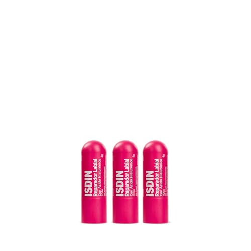 ISDIN Reparador Labial Rosa Pack TRIO (3 unidades) | Bálsamo labial con color y ácido hialurónico | Protege los labios secos o agrietados y ayuda a reducir la sensación de sequedad