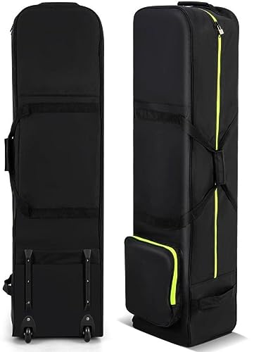 SPOTRAVEL Golf Cart Bag, Golf Travel Bag with Wheels and Extra Storage Pocket, Lightweight Golf Clubs Strorage Bags for Golf & Trip (32 x 25 x 128cm,with Extra Pocket)