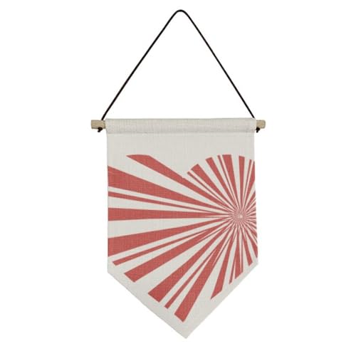 Drapeau en toile Saint-Valentin motif cœur pour dîner romantique