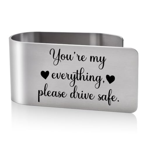 LAGZDFC You're My Everything Please Drive Safe Visor Clip for Cars, New Driver Gifts, Car Automotive Visor Clip, Drive Safe Car Accessories Gifts for Husband Dad Son Men Drivers Friends Family