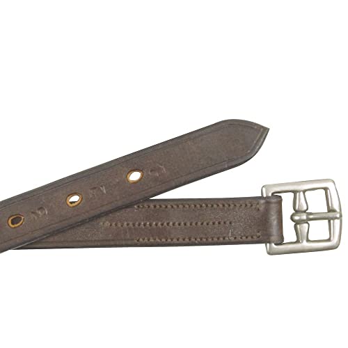 Premier Leathers for Horse Riding | Handcrafted in English Tradition | Stainless Steel Buckles | Holes for Precise Stirrup Length | Ideal for Schooling & Training | Havana 1 x 56