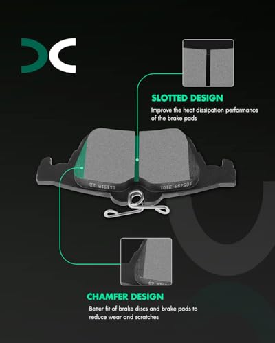 Image of SCITOO D1564-7957 Disc Brake Pads Set Rear Semi-Metal Brake Pads w /Hardware
