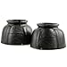 Jeffers Equine Bell Boots for Horses – Heavy-Duty Rubber Overreach Protection, Soft & Durable with Double Strap Closure, Black – Equestrian Essentials for Training, Travel & Sports - Small Size