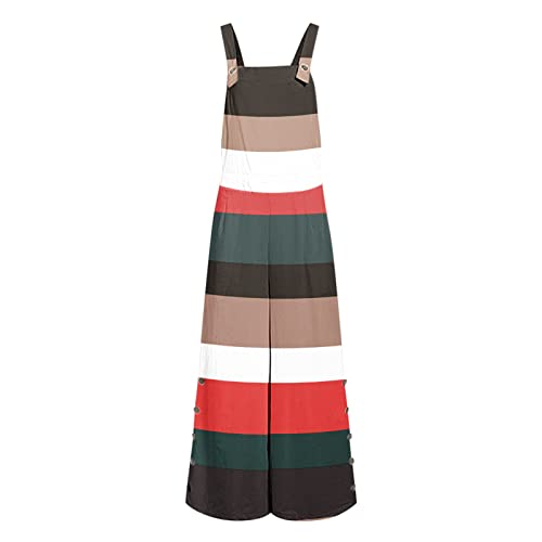 Mono de verano a rayas para mujer con diseño holgado de pierna ancha 4