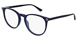 Gucci GG 0027O 005 Blue Plastic Round Eyeglasses 50mm
