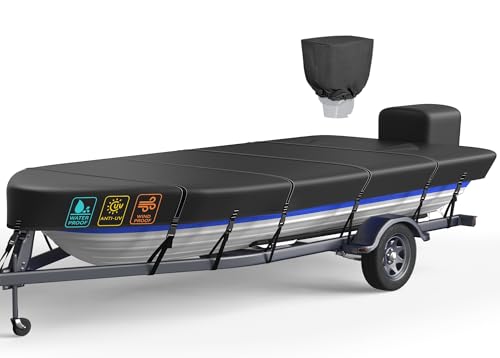 Heavy Duty 5 Layers 1200D Jon Boat Cover 16ft - 18ft...