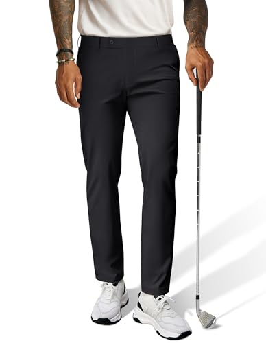 PJ PAUL JONES Mens Golf Pants 4-Way Stretch Lightweight Work Casual Trousers Slim Fit Dress Pants with Pockets