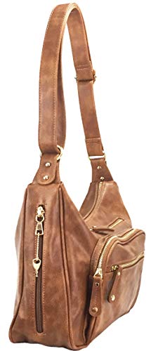 Image of Concealed Carry Hobo Bag Locking Crossbody Bag with Built-in Credit Card Slots