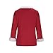 Womens Cozy Shirts Fur Trim V Neck Soft Pullover Trendy Tops Long Sleeve Casual Dressy Holiday Warm Winter Blouses Red