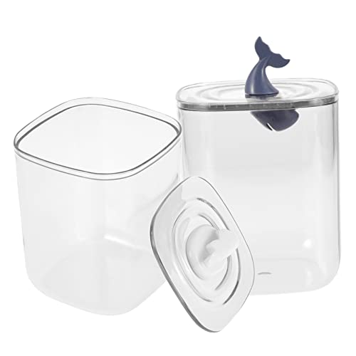 BEBEMOKO 2pcs Transparent Storage Box Cotton Pad Holder Picks Holder Floss Picks Container Toothpick Organizers Cotton Ball Holder Out Door Decor Floss Swab Dispenser Tabletop Decor Plastic