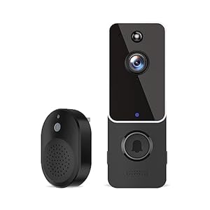 Doorbell Camera Wireless, Indoor/Outdoor Surveillance Video Cam, Smart AI Human Detection, Live View, Included Chime Ringer, 2.4G WiFi, 2-Way Audio, Night Vision, Cloud Storage